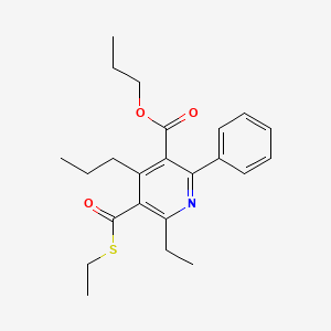 molecular formula C23H29NO3S B1676830 6-乙基-5-乙基硫代羰基-2-苯基-4-丙基吡啶-3-羧酸丙酯 CAS No. 212329-37-8