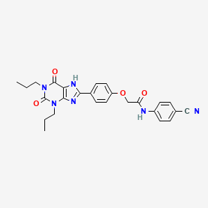 B1676832 N-(4-cyanophenyl)-2-[4-(2,6-dioxo-1,3-dipropyl-7H-purin-8-yl)phenoxy]acetamide CAS No. 264622-58-4
