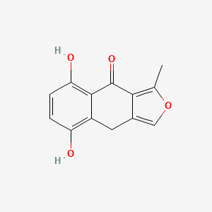B1676859 5,8-Dihydroxy-3-methyl-4-(9H)-naphtho(2,3-c)furanone CAS No. 150045-18-4