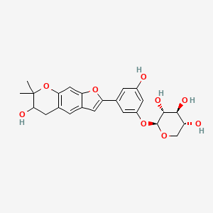 molecular formula C24H26O9 B1676864 桑叶素 C CAS No. 102841-43-0