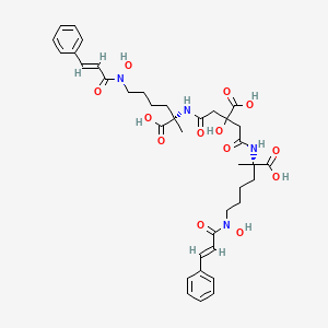 molecular formula C38H48N4O13 B1676934 (2S)-2-[[3-carboxy-5-[[(2S)-2-carboxy-6-[hydroxy-[(E)-3-phenylprop-2-enoyl]amino]hexan-2-yl]amino]-3-hydroxy-5-oxopentanoyl]amino]-6-[hydroxy-[(E)-3-phenylprop-2-enoyl]amino]-2-methylhexanoic acid CAS No. 133705-25-6