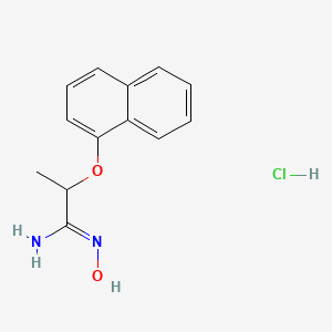 molecular formula C13H15ClN2O2 B1676948 Propanimidamide, N-hydroxy-2-(1-naphthalenyloxy)-, monohydrochloride, (+)- CAS No. 58033-22-0