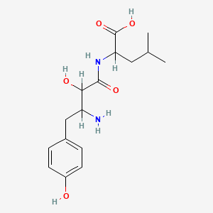 molecular formula C16H24N2O5 B1677191 2-[[3-氨基-2-羟基-4-(4-羟基苯基)丁酰]氨基]-4-甲基戊酸 CAS No. 70267-76-4