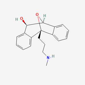 B1677252 trans-10,11-Dihydro-5,10-epoxy-5-(3-(methylamino)propyl)-5H-dibenzo(a,d)cyclohepten-11-ol hydrogen maleate CAS No. 5154-92-7
