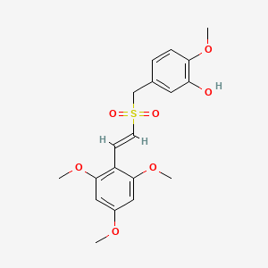 B1677293 (E)-5-(((2,4,6-Trimethoxystyryl)sulfonyl)methyl)-2-methoxyphenol CAS No. 865783-95-5