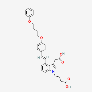 molecular formula C32H33NO6 B1677317 4-[3-(carboxymethyl)-4-[(E)-2-[4-(4-phenoxybutoxy)phenyl]ethenyl]indol-1-yl]butanoic Acid CAS No. 908131-71-5