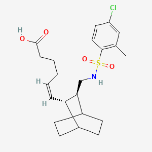 molecular formula C22H30ClNO4S B1677322 (Z)-6-[(2R,3S)-3-[[(4-Chloro-2-methylphenyl)sulfonylamino]methyl]-2-bicyclo[2.2.2]octanyl]hex-5-enoic acid CAS No. 216158-34-8