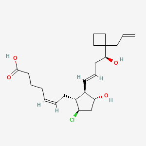 molecular formula C23H35ClO4 B1677324 (Z)-7-[(1R,2R,3R,5R)-5-chloro-3-hydroxy-2-[(E,4S)-4-hydroxy-4-(1-prop-2-enylcyclobutyl)but-1-enyl]cyclopentyl]hept-5-enoic acid CAS No. 433232-03-2