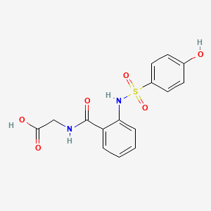 molecular formula C15H14N2O6S B1677328 N-(2-(p-Hydroxyphenylsulfonylamino)benzoyl)glycine CAS No. 155023-59-9