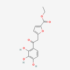 molecular formula C15H14O7 B1677352 5-[2-氧代-2-(2,3,4-三羟基苯基)乙基]呋喃-2-羧酸乙酯 CAS No. 313254-94-3