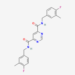 molecular formula C22H20F2N4O2 B1677353 N4,N6-双(4-氟-3-甲基苄基)嘧啶-4,6-二甲酰胺 CAS No. 544678-85-5