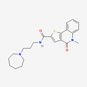B1677361 N-[3-(azepan-1-yl)propyl]-5-methyl-4-oxothieno[3,2-c]quinoline-2-carboxamide CAS No. 902630-14-2