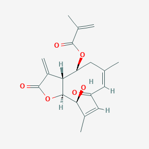 molecular formula C19H22O6 B1677396 [(3aR,4S,6Z,9Z,11S,11aS)-11-hydroxy-6,10-dimethyl-3-methylidene-2,8-dioxo-4,5,11,11a-tetrahydro-3aH-cyclodeca[b]furan-4-yl] 2-methylprop-2-enoate CAS No. 50656-66-1