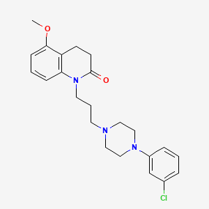 molecular formula C23H28ClN3O2 B1677430 1-(3-(4-(3-Chlorophenyl)-1-piperazinyl)propyl)-5-methoxy-3,4-dihydro-2-quinolinone CAS No. 145969-30-8