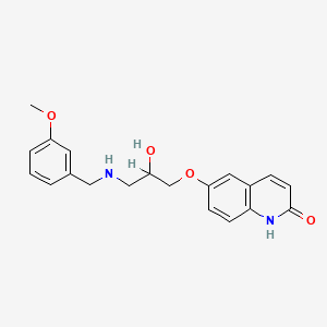 molecular formula C20H22N2O4 B1677433 (+-)-6-(2-Hydroxy-3-((3-methoxybenzyl)amino)propoxy)-2(1H)-quinolinone CAS No. 143343-82-2