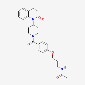 molecular formula C26H31N3O4 B1677434 1-(1-(4-(3-Acetylaminopropoxy)benzoyl)-4-piperidyl)-3,4-dihydro-2(1H)-quinolinone CAS No. 131631-89-5