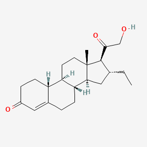 molecular formula C22H32O3 B1677467 (8R,9S,10R,13S,14S,16R,17S)-16-ethyl-17-(2-hydroxyacetyl)-13-methyl-2,6,7,8,9,10,11,12,14,15,16,17-dodecahydro-1H-cyclopenta[a]phenanthren-3-one CAS No. 24320-06-7