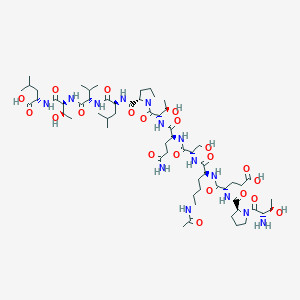 molecular formula C60H102N14O21 B1677474 L-Leucine, N-(N-(N-(N-(1-(N-(N2-(N-(N6-acetyl-N2-(N-(1-L-threonyl-L-prolyl)-L-alpha-glutamyl)-L-lysyl)-L-seryl)-L-glutaminyl)-L-threonyl)-L-prolyl)-L-leucyl)-L-valyl)-L-threonyl)- CAS No. 128531-63-5