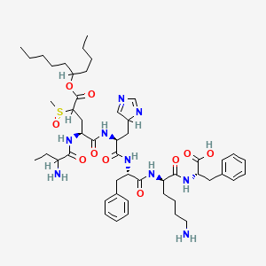 molecular formula C50H75N9O10S B1677475 (2S)-2-[[(2R)-6-amino-2-[[(2S)-2-[[(2S)-2-[[(2S)-2-(2-aminobutanoylamino)-5-decan-5-yloxy-4-methylsulfinyl-5-oxopentanoyl]amino]-3-(4H-imidazol-4-yl)propanoyl]amino]-3-phenylpropanoyl]amino]hexanoyl]amino]-3-phenylpropanoic acid CAS No. 132031-83-5