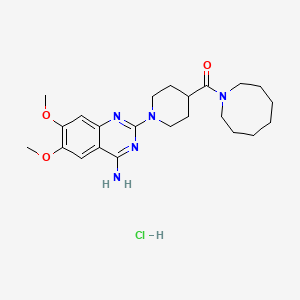 molecular formula C23H34ClN5O3 B1677484 2-(4-(1-Azacyclooctylcarbonyl)piperidin-1-yl)-4-amino-6,7-dimethoxyquinazoline hcl CAS No. 80024-83-5