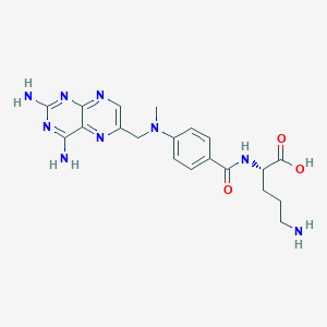 molecular formula C20H25N9O3 B1677493 L-Ornithine, N2-(4-(((2,4-diamino-6-pteridinyl)methyl)methylamino)benzoyl)- CAS No. 80407-73-4