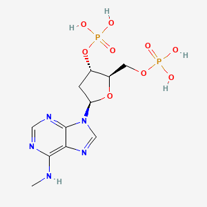 molecular formula C11H15N5O9P22- B1677542 [(2R,3S,5R)-5-[6-(甲基氨基)嘌呤-9-基]-2-(膦酰氧甲基)氧杂环-3-基]二氢磷酸 CAS No. 101204-49-3
