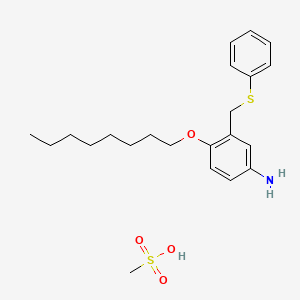 B1677564 m-Toluidine, 4-(octyloxy)-alpha-(phenylthio)-, methanesulfonate CAS No. 5819-60-3