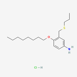 molecular formula C18H32ClNOS B1677565 m-Toluidine, 4-(octyloxy)-alpha-(propylthio)-, hydrochloride CAS No. 5819-56-7