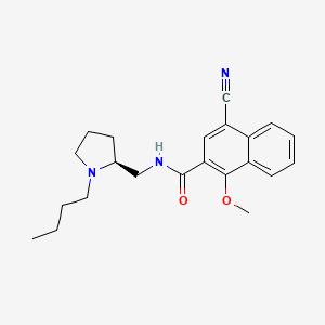 molecular formula C22H27N3O2 B1677617 N-(((2S)-1-Butylpyrrolidin-2-yl)methyl)-4-cyano-1-methoxy-2-naphthamide CAS No. 390412-29-0