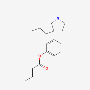 molecular formula C18H27NO2 B1677622 Phenol, m-(1-methyl-3-propyl-3-pyrrolidinyl)-, butyrate CAS No. 1505-28-8