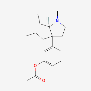 B1677630 Phenol, m-(2-ethyl-1-methyl-3-propyl-3-pyrrolidinyl)-, acetate CAS No. 1505-41-5