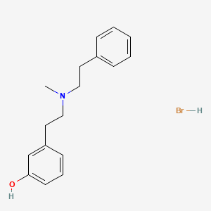 B1677633 Phenol, m-(2-(N-methylphenethylamino)ethyl)-, hydrobromide CAS No. 70045-21-5