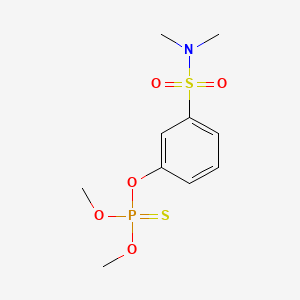 B1677727 Phosphorothioic acid, O,O-dimethyl ester, O-ester with m-hydroxy-N,N-dimethylbenzenesulfonamide CAS No. 30978-90-6