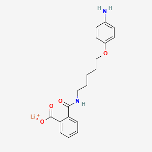 molecular formula C19H21LiN2O4 B1677736 Phthalamic acid, N-(5-(p-aminophenoxy)pentyl)-, lithium salt CAS No. 111498-38-5