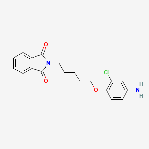 molecular formula C19H19ClN2O3 B1677741 Phthalimide, N-(5-(4-amino-2-chlorophenoxy)pentyl)- CAS No. 13738-23-3
