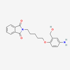B1677745 Phthalimide, N-(5-(4-amino-alpha-hydroxy-o-tolyloxy)pentyl)- CAS No. 5896-92-4