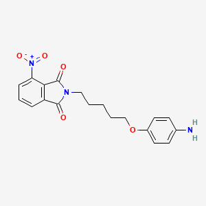 molecular formula C19H19N3O5 B1677749 Phthalimide, N-(5-(p-aminophenoxy)pentyl)-3-nitro- CAS No. 108368-14-5