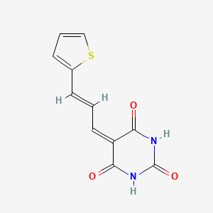 molecular formula C11H8N2O3S B1677772 5-[(E)-3-thiophen-2-ylprop-2-enylidene]-1,3-diazinane-2,4,6-trione CAS No. 1502813-63-9