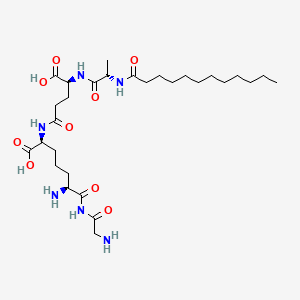 molecular formula C29H52N6O9 B1677884 L-Lysinamide, glycyl-6-carboxy-N(sup 6)-(N-(N-(1-oxododecyl)-L-alanyl)-D-gamma-glutamyl)-, threo- CAS No. 79645-16-2