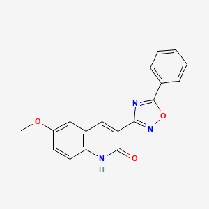 B1677932 (3E)-6-methoxy-3-(5-phenyl-1,2,4-oxadiazol-3-ylidene)quinolin-2-one CAS No. 714932-54-4