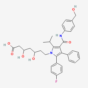 B1677966 7-(2-(4-fluorophenyl)-4-((4-(hydroxymethyl)phenyl)carbamoyl)-5-isopropyl-3-phenyl-1H-pyrrol-1-yl)-3,5-dihydroxyheptanoic acid CAS No. 805241-79-6