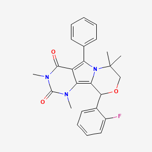 13-(2-Fluorophenyl)-3,5,10,10-tetramethyl-8-phenyl-12-oxa-3,5,9-triazatricyclo[7.4.0.02,7]trideca-1,7-diene-4,6-dione