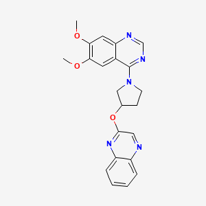molecular formula C22H21N5O3 B1677981 6,7-二甲氧基-4-(3-喹喔啉-2-氧代吡咯烷-1-基)喹唑啉 CAS No. 927691-21-2