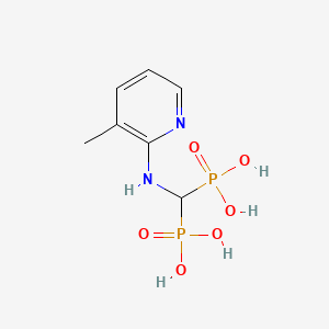 molecular formula C7H12N2O6P2 B1677993 {[(3-Methylpyridin-2-Yl)amino]methanediyl}bis(Phosphonic Acid) CAS No. 70010-76-3