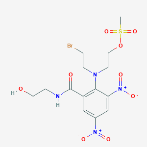 2-((2-Bromoethyl)(2-((2-hydroxyethyl)carbamoyl)-4,6-dinitrophenyl)amino)ethyl methanesulfonate