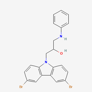 molecular formula C21H18Br2N2O B1678151 1-(3,6-二溴咔唑-9-基)-3-苯基氨基-丙烷-2-醇 CAS No. 301353-96-8