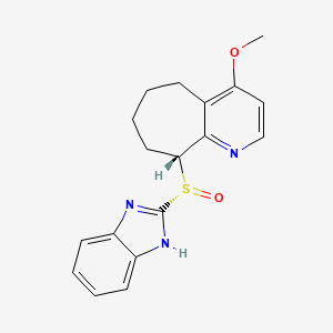 B1678189 (9R)-9-[(S)-1H-Benzimidazol-2-ylsulfinyl]-4-methoxy-6,7,8,9-tetrahydro-5H-cyclohepta[b]pyridine CAS No. 156601-79-5