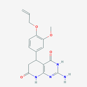 B1678266 2-Amino-5-(3-methoxy-4-prop-2-enoxyphenyl)-1,5,6,8-tetrahydropyrido[2,3-d]pyrimidine-4,7-dione CAS No. 878437-15-1