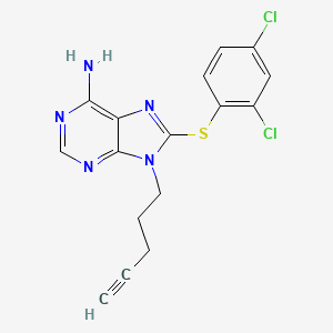B1678336 8-((2,4-Dichlorophenyl)thio)-9-(pent-4-yn-1-yl)-9H-purin-6-amine CAS No. 852030-38-7
