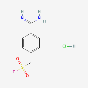 molecular formula C8H10ClFN2O2S B1678417 4-Amidinophenylmethanesulfonyl fluoride hydrochloride CAS No. 74938-88-8
